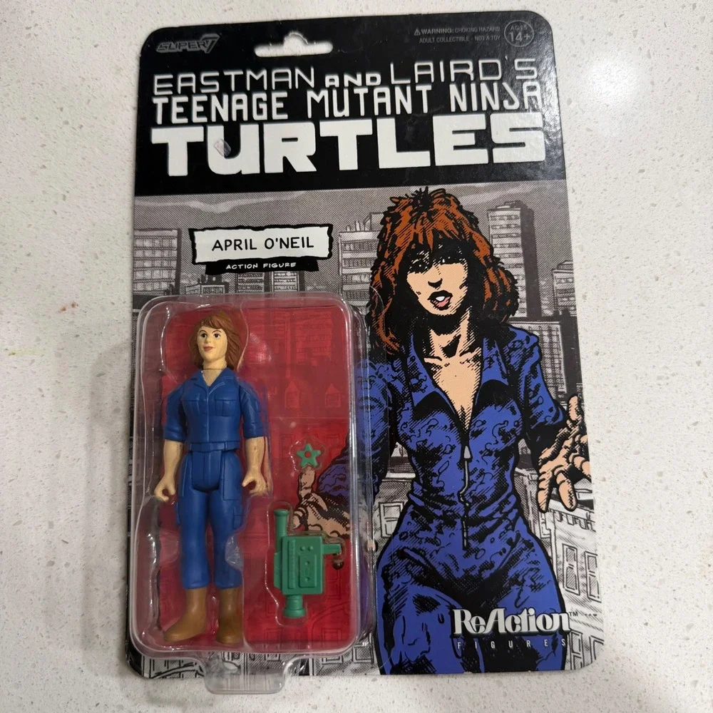 Super7 TMNT ReAction April O'Neil Eastman‎ and Laird Comic Action Figure New